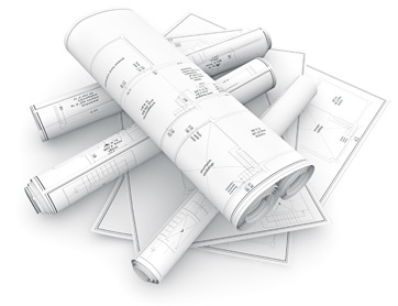 Oversize blueprint, blue print, engineering